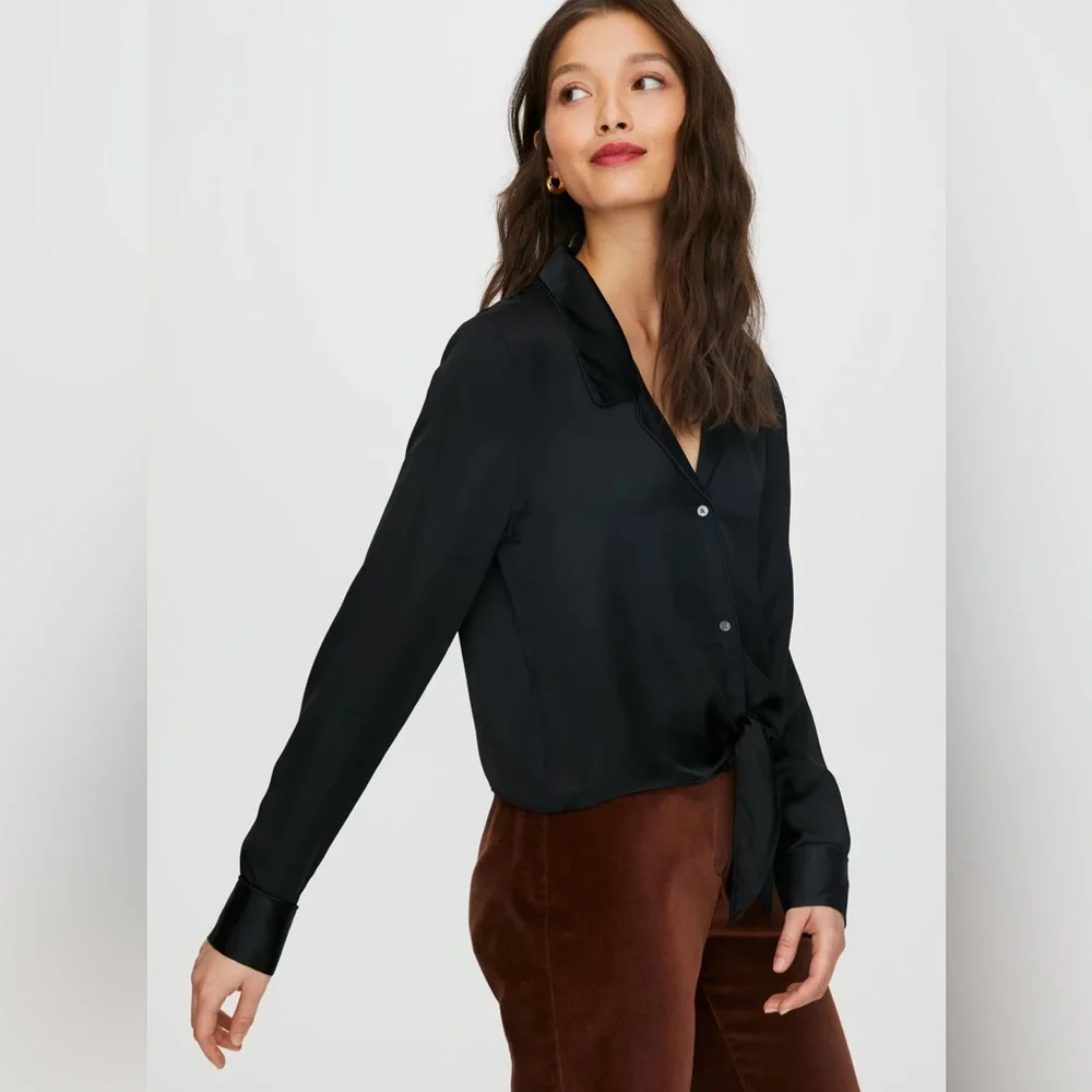 Wilfred Tie Front Blouse - Picture 4 of 9